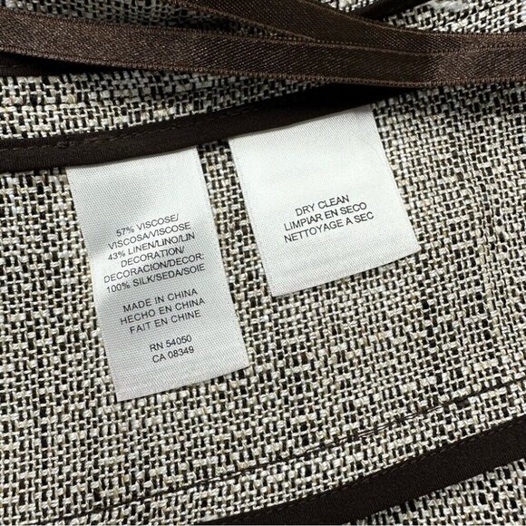 Anne Klein Women's NWT Tan Linen Tweed Silk Animal Print Trim Jacket 6/C36 - Picture 12 of 15